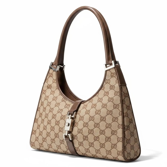 GUCCI Vintage Jackie Bardot Cloth & Leather Trimmed Bag - Picture 2 of 16